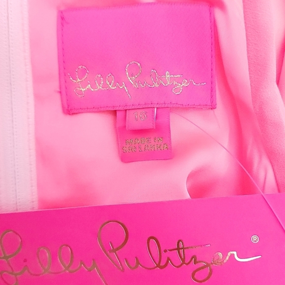 NWT Lilly Pulitzer Coral Halter Romper Embroidery Lace Trim Front Plus Size 16 - Picture 7 of 9